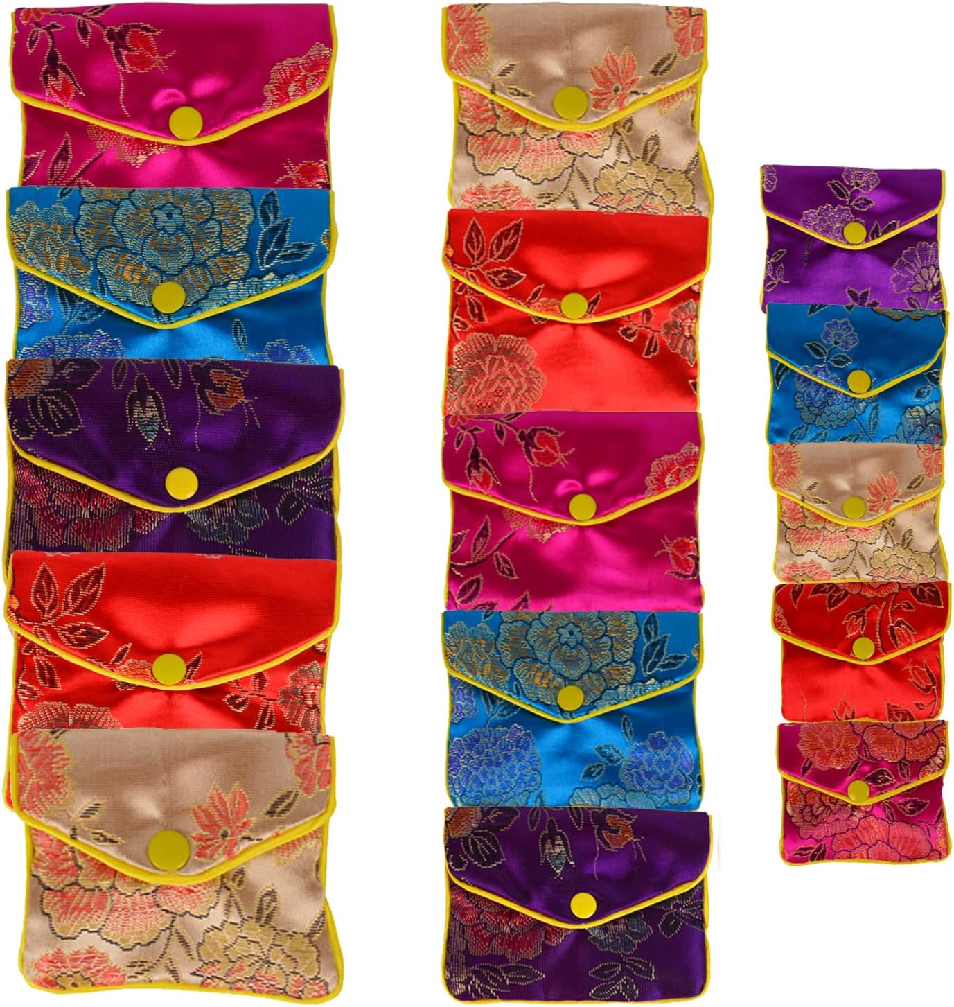 15 Pzas Bolsas Brocado Regalo Colores Mezclados
