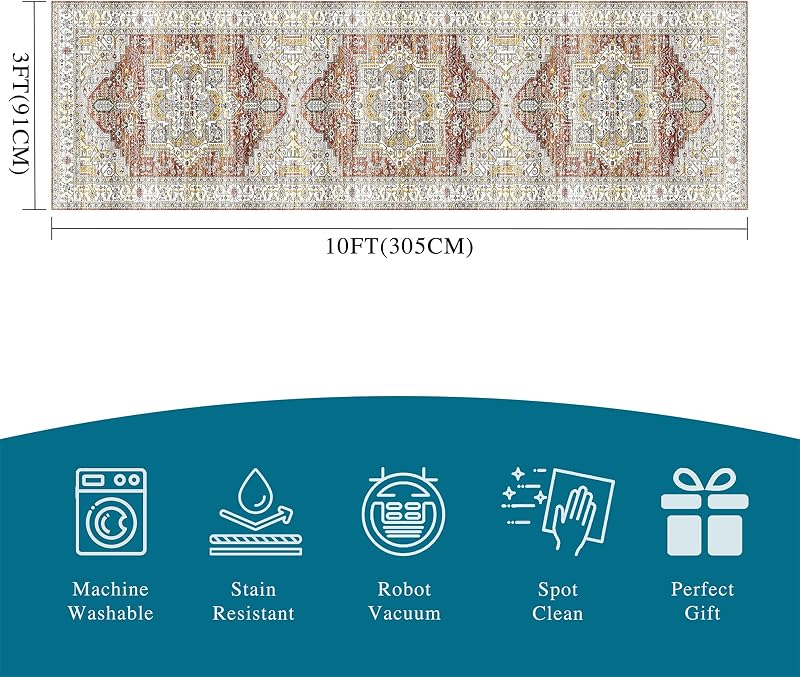 Alfombra pasillo lavable vintage antiderrap