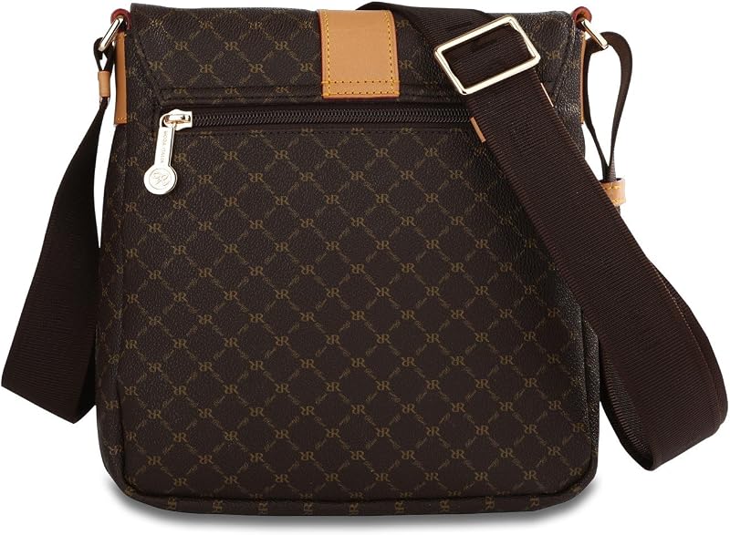 Bolso bandolera hebilla superior marrón mensajero