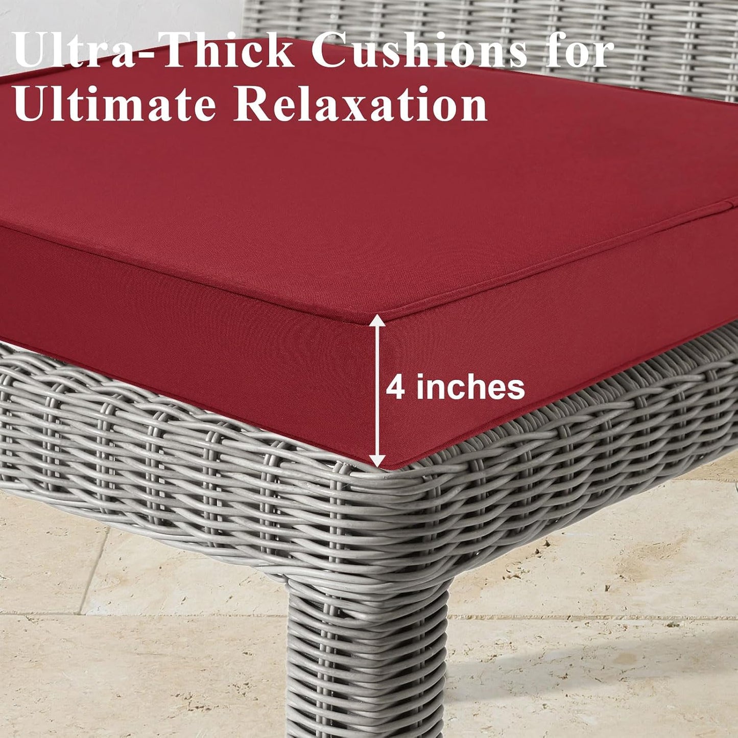 2 Cojines Silla Patio Impermeables 19x19x4"