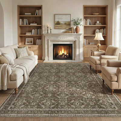 Alfombra 9x12 lavable antideslizante vintage para dormitorio