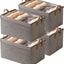 Contenedor ropa tela acero 23L 4uds apilable gris