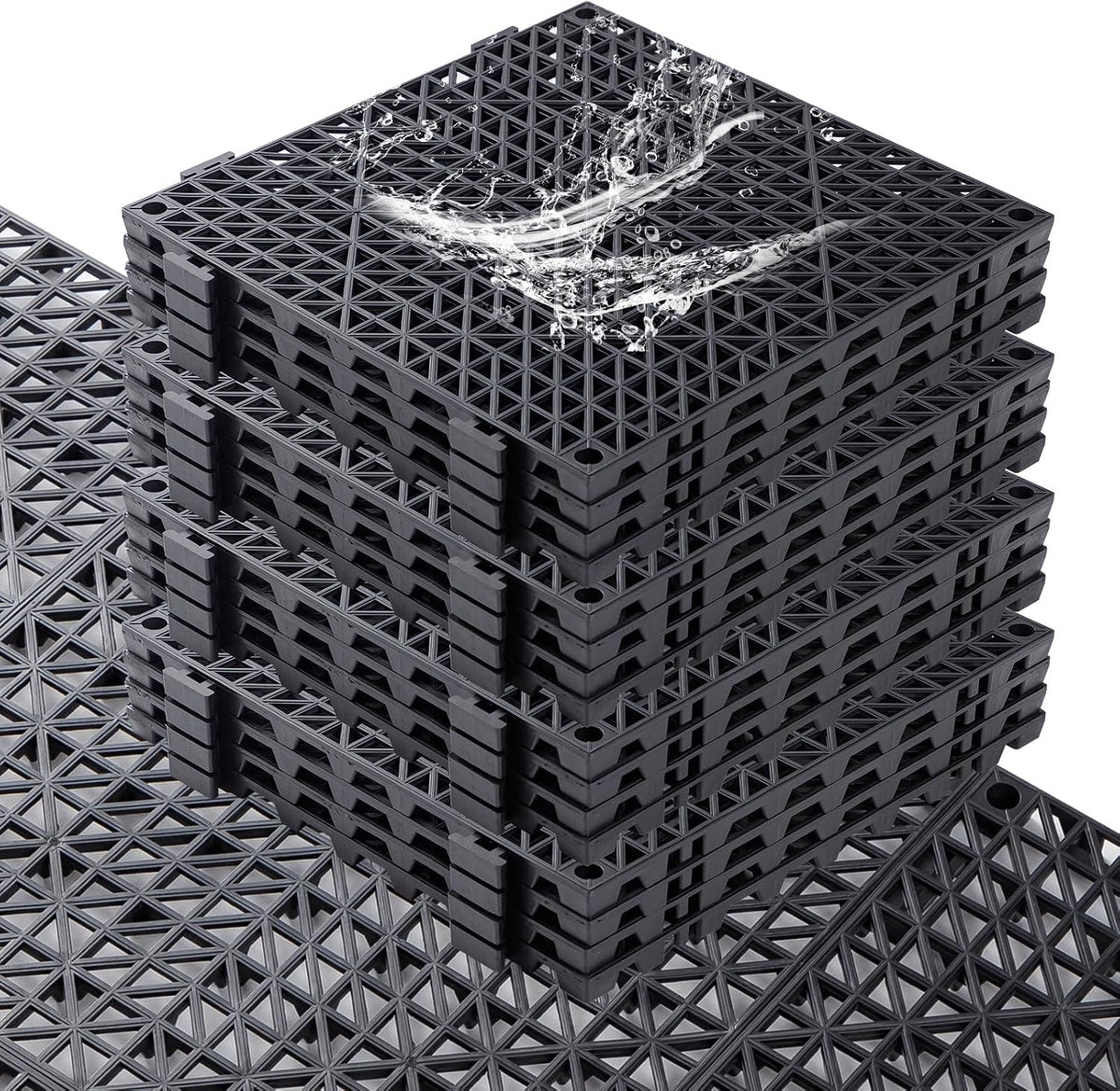 Tapete drenaje 12x12pulg antiderrap goma negro