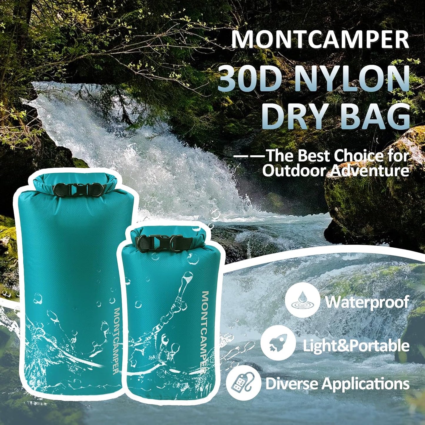 2 Bolsas Nylon 30D Impermeables Flotantes 1.32gal