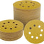 100 Discos Lija 5pulg 220 Grano 8 Agujeros Carpintería
