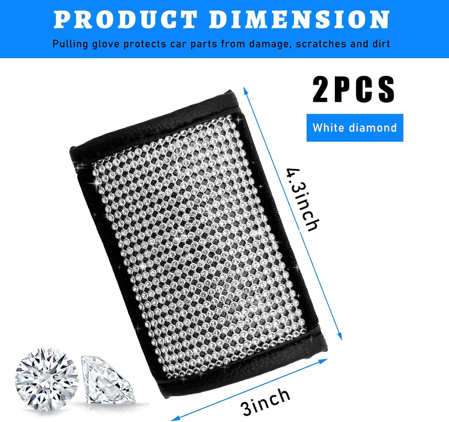 2 Pzas Fundas Asa Puerta Coche con Diamantes