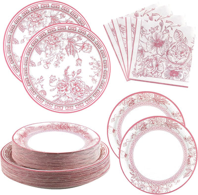 Kit 180 Pzas Suministros Fiesta Rosas y Blancas