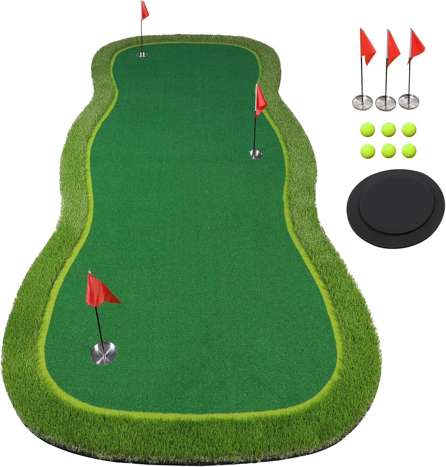 Alfombrilla práctica golf verde para interiores y exteriores