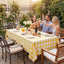 Mantel Gingham impermeable picnic camping Amarillo Blanco