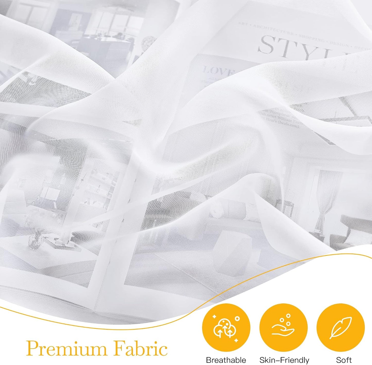 Cortinas cama con toldos 8 paneles 45x96pulg blanco transparente