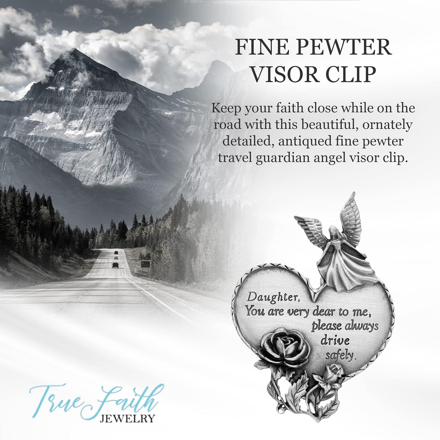 Clip visera coche con corazón Daughter Drive Safely