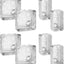 Cajas conexiones eléctricas 4x4 y 4x2 pulg 8 pzas 21 cub 1-7/8 pulg