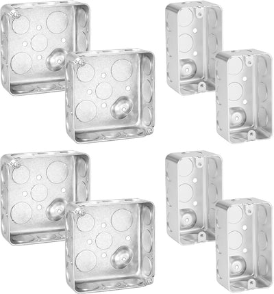 Cajas conexiones eléctricas 4x4 y 4x2 pulg 8 pzas 21 cub 1-7/8 pulg