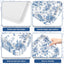 3 Bandejas Florales Estampado Azul y Blanco