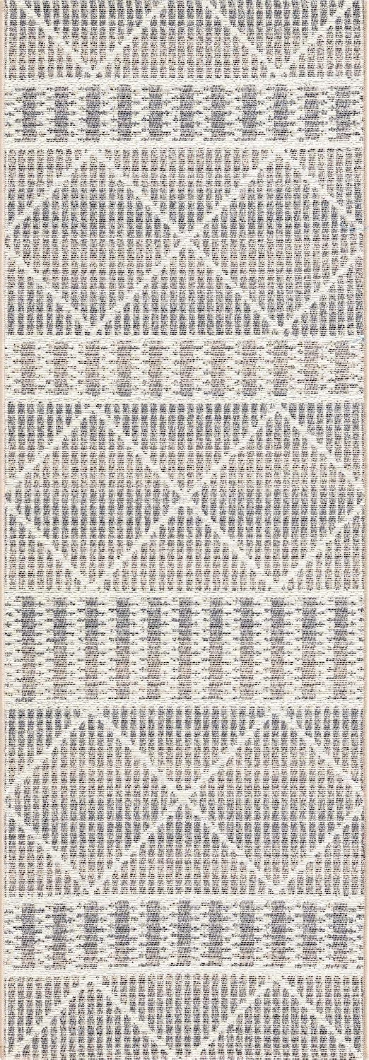 Alfombra área exterior Dalyan 2x6ft gris/marfil