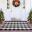 Alfombra escocesa algodón 3x5" tejida a mano negro blanco