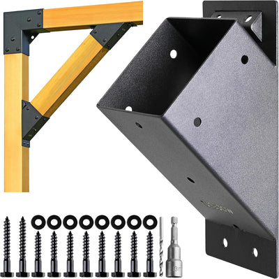 8 Soportes ángulo 45° para pérgola 3.5x3.5pulg