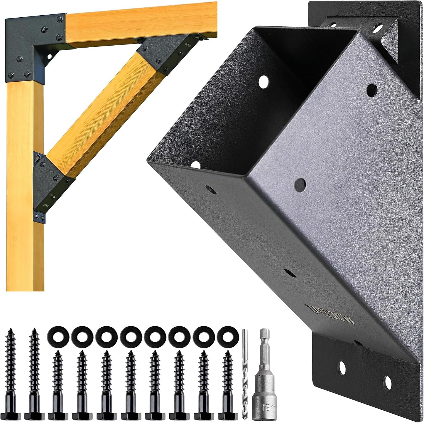 2 Escuadras 4x4 para Pérgola Estructura Madera 45°