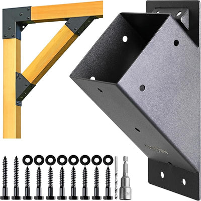 8 Soportes ángulo 45° para pérgola 3.5x3.5pulg
