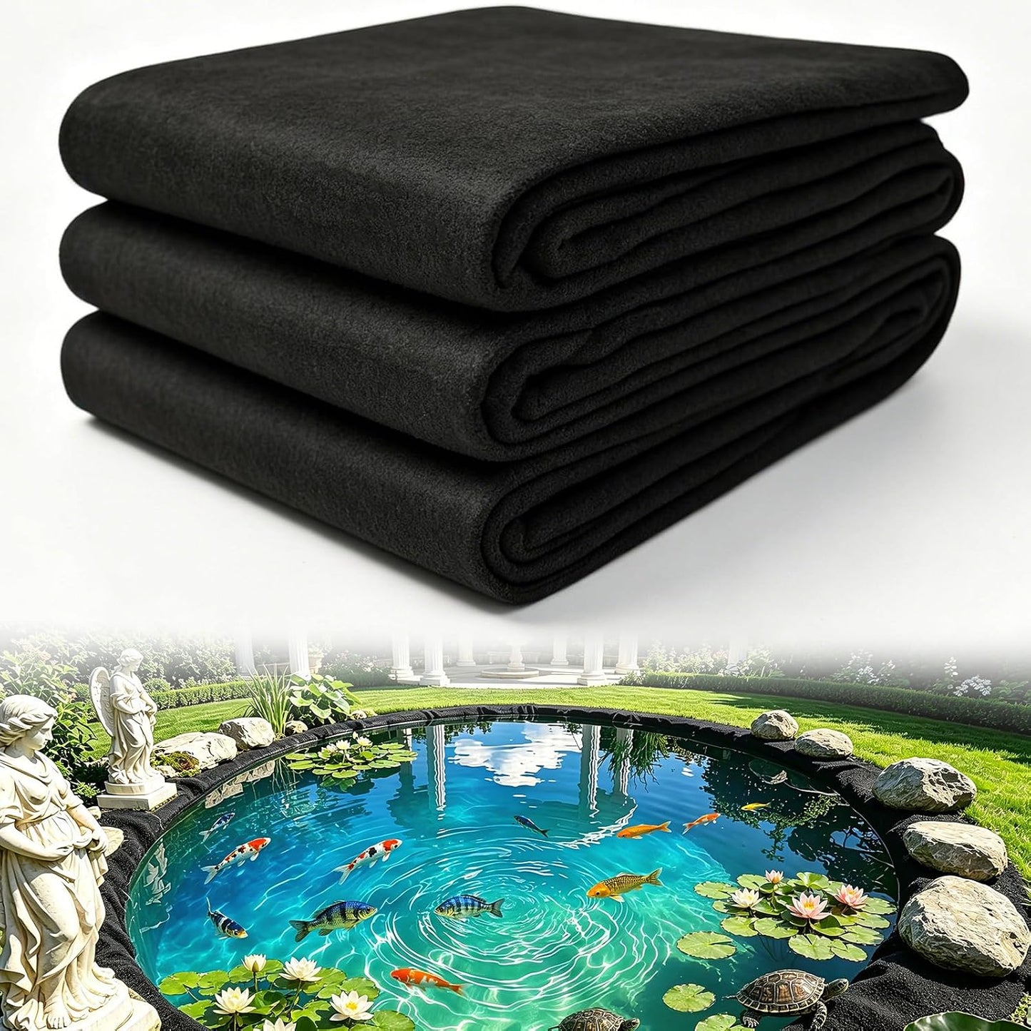 Relleno estanque tela geotextil poliéster perforada con grapas