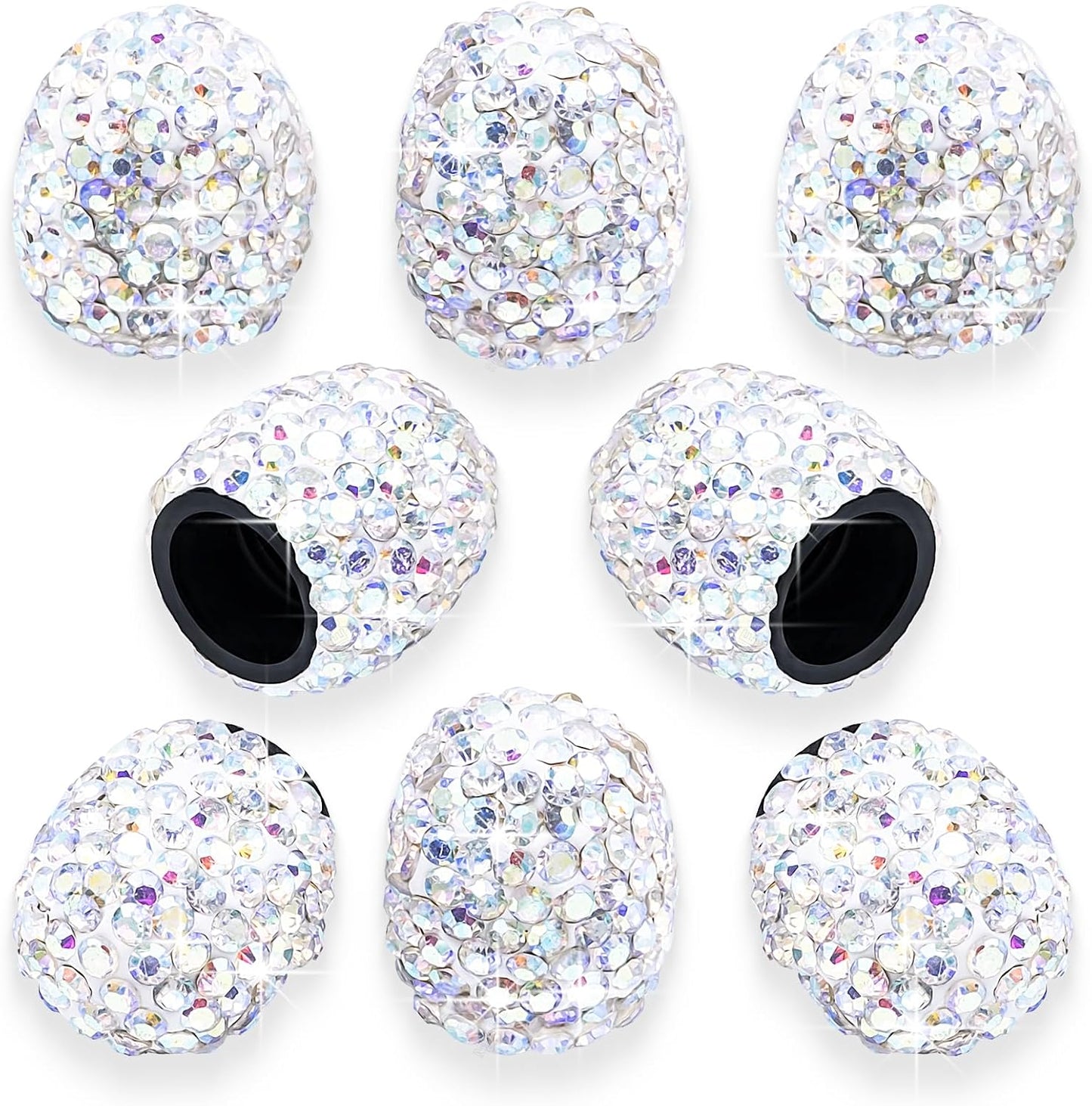 8 Tapas Válvula Neumático Cristal Brillante Universal