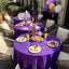 8 Manteles Redondos 90pulg Poliéster Morado para Bodas