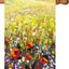Pancarta acuarela amapolas 28x40" jardín patio
