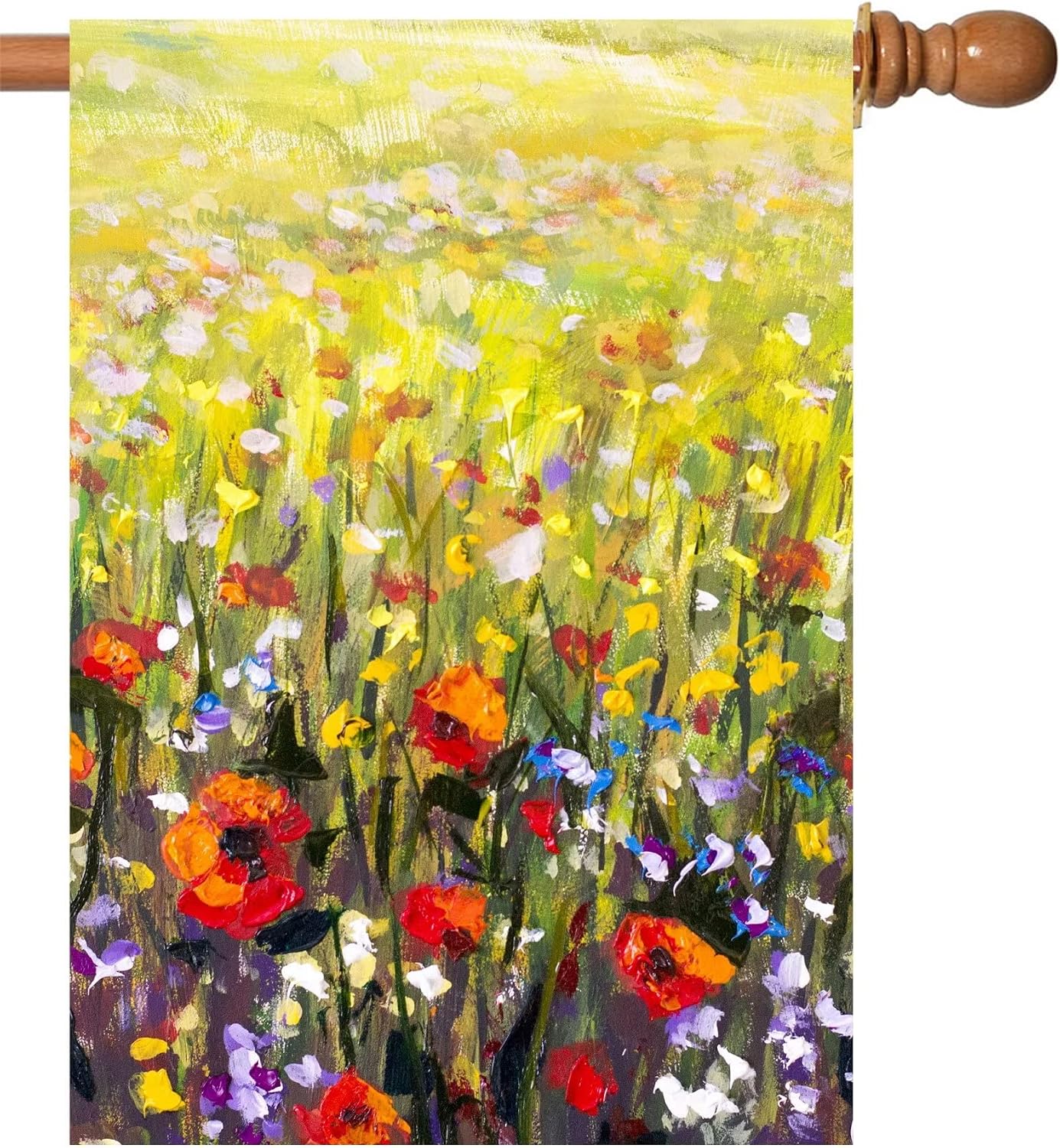 Pancarta acuarela amapolas 28x40" jardín patio