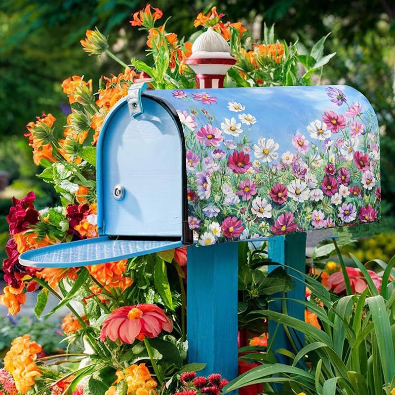 Fundas magnéticas buzón jardín 18x21pulg flores rústicas