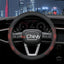 Funda cuero volante Chevy 14.5-15" antiderrap rojo
