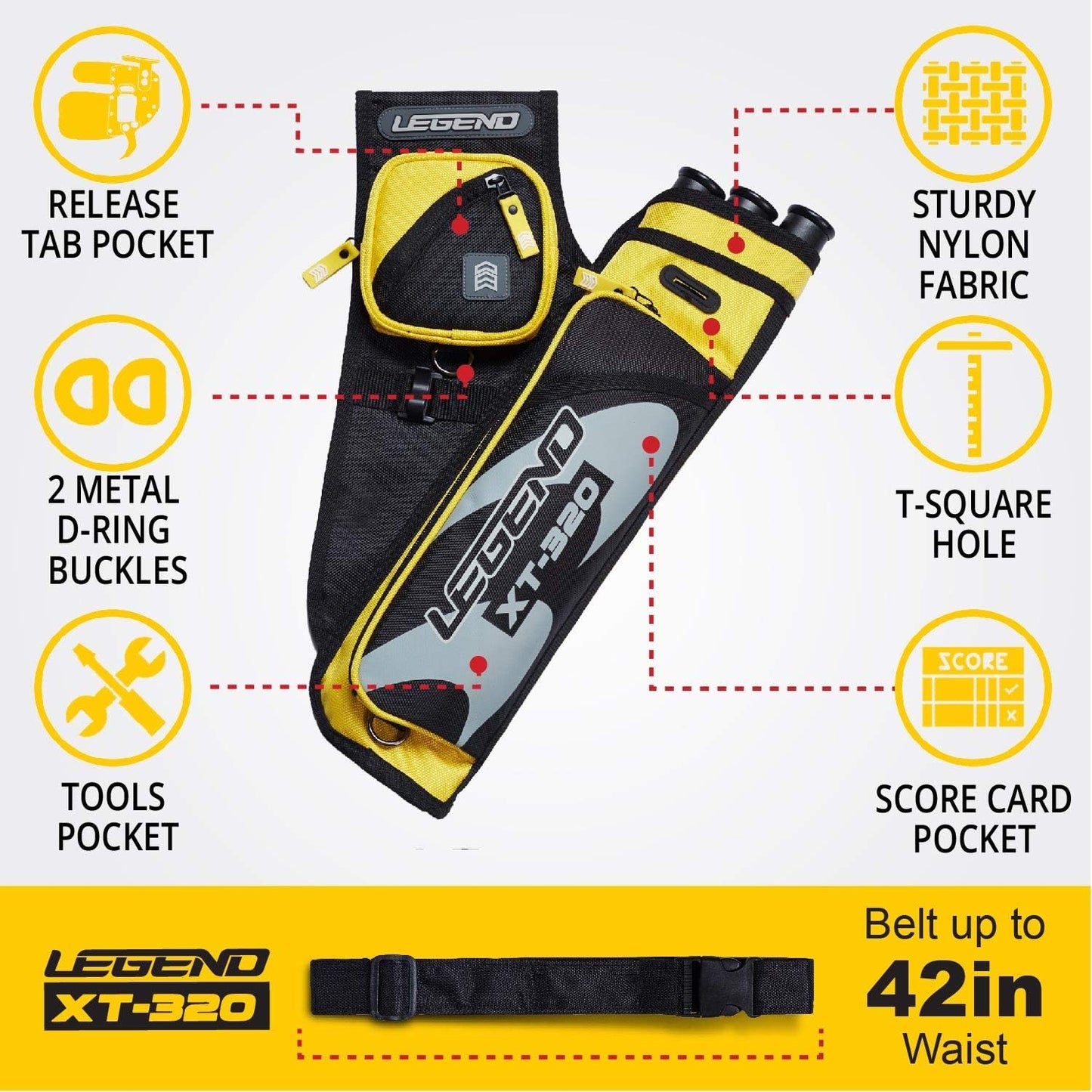 Bolsas tiro al blanco XT320 nylon 3 estuches cinturón