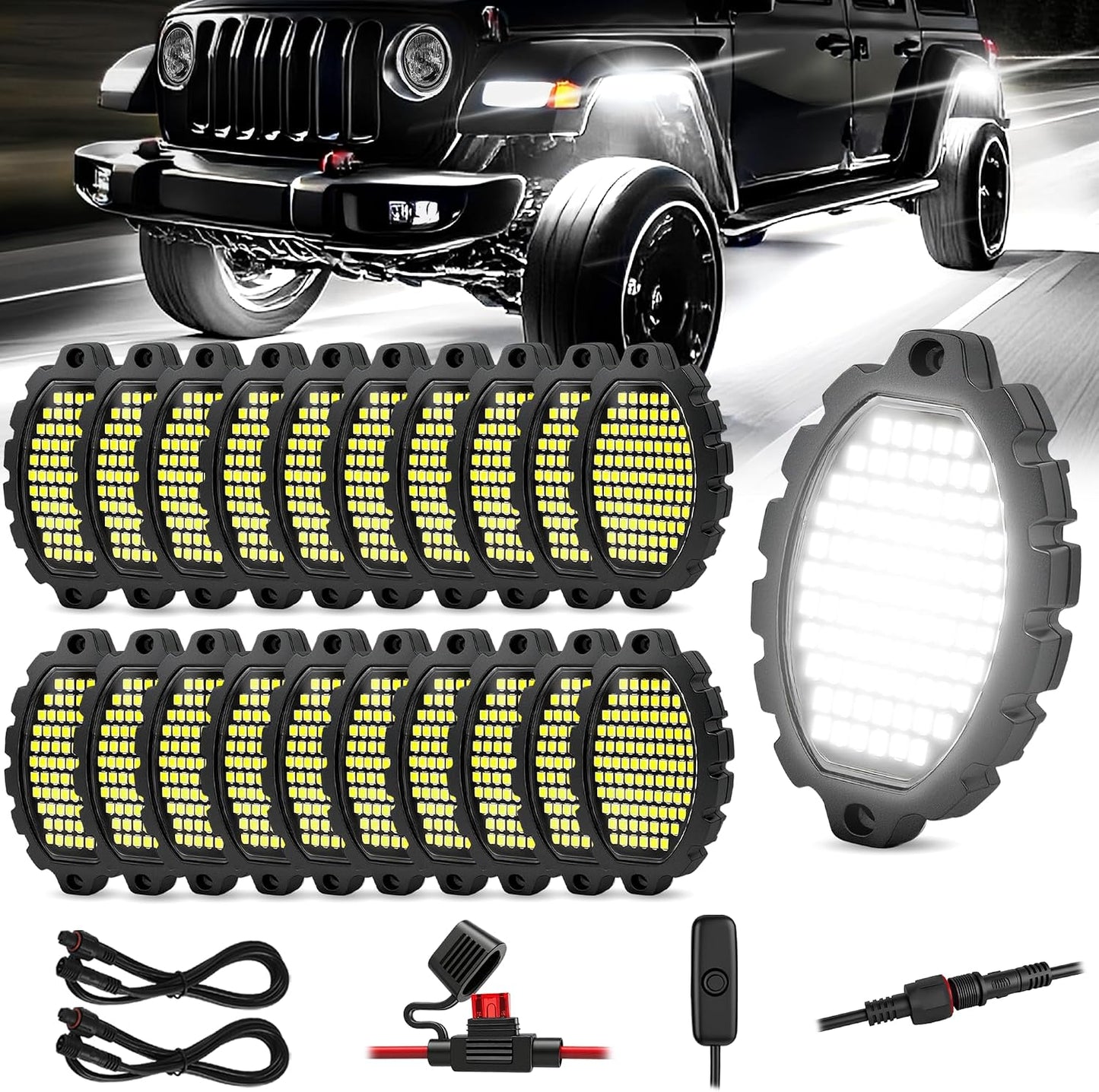 20 Vainas Aluminio Luces LED Blancas Impermeables