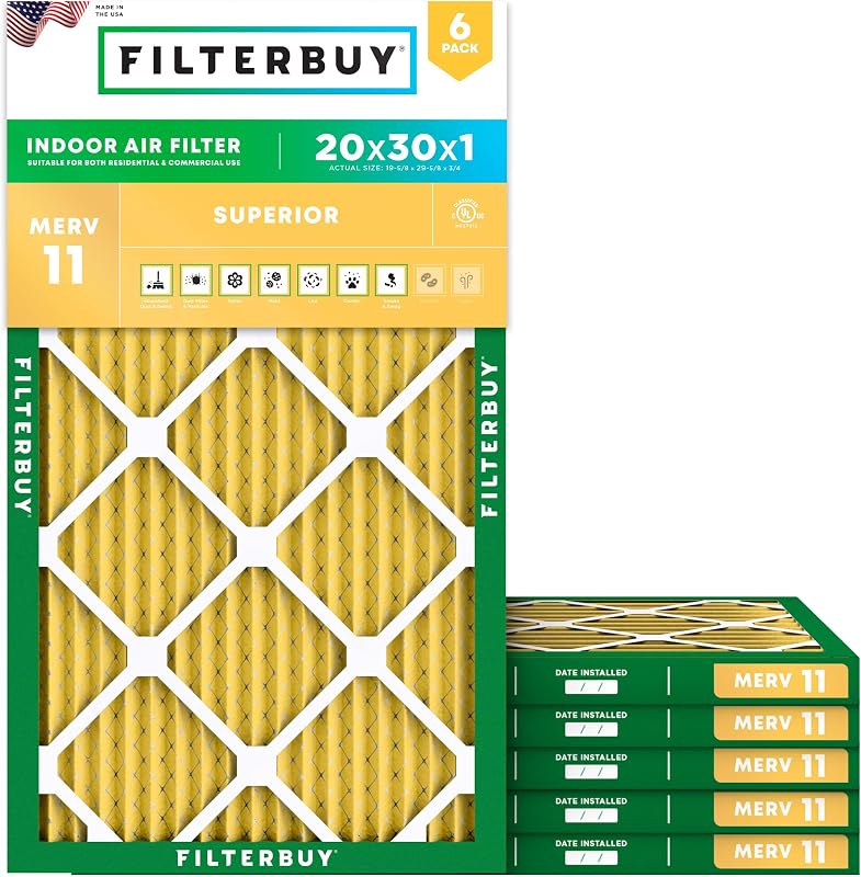 Filtros aire AFB MERV 11 pack 6 reemplazo HVAC EE.UU.