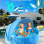Piscina plegable para niños 47pulg con dosel azul