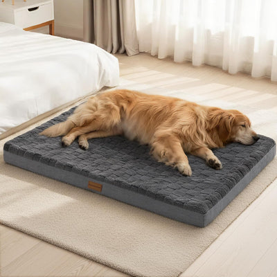 Cama ortopédica perros grandes 42x28pulg impermeable gris
