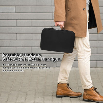 Caja seguridad pistola portátil con cerradura y bolsa mano