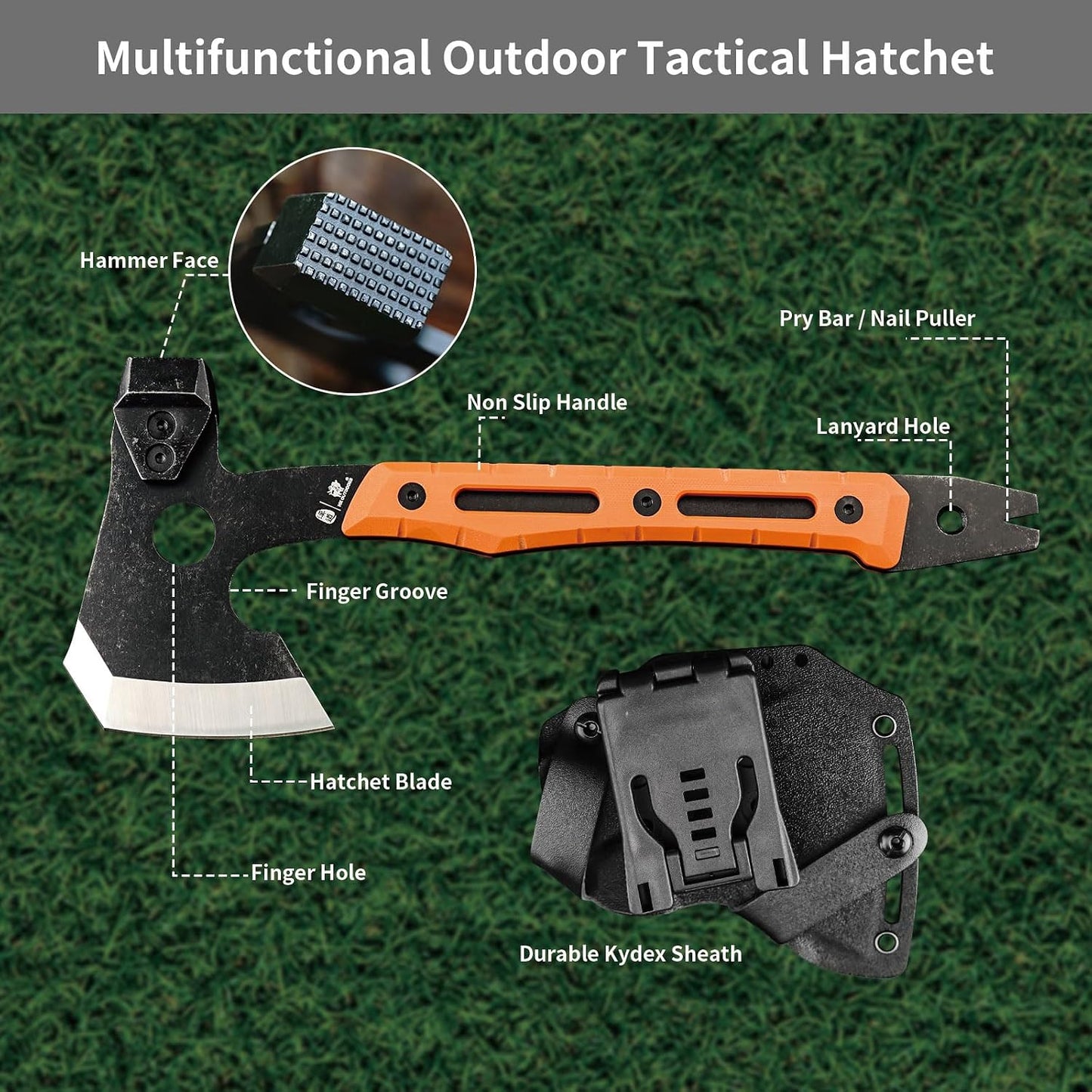 Hacha multifuncional madera con martillo y extractor clavos