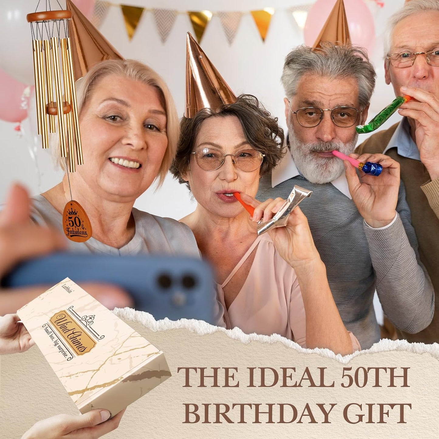 Regalo 50 años mujer campanillas viento amistad