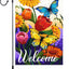 Bandera jardín floral 12x18pulg doble cara arpillera