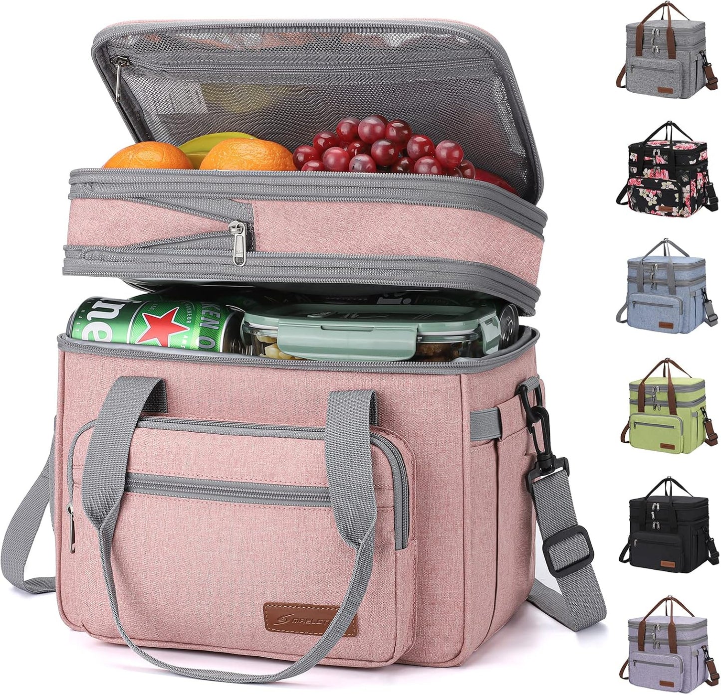 Bolsa almuerzo aislada doble cubierta 23L para mujer