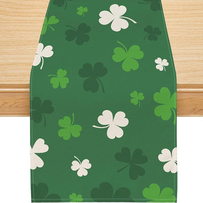 Camino mesa San Patricio trébol verde 13x60pulg
