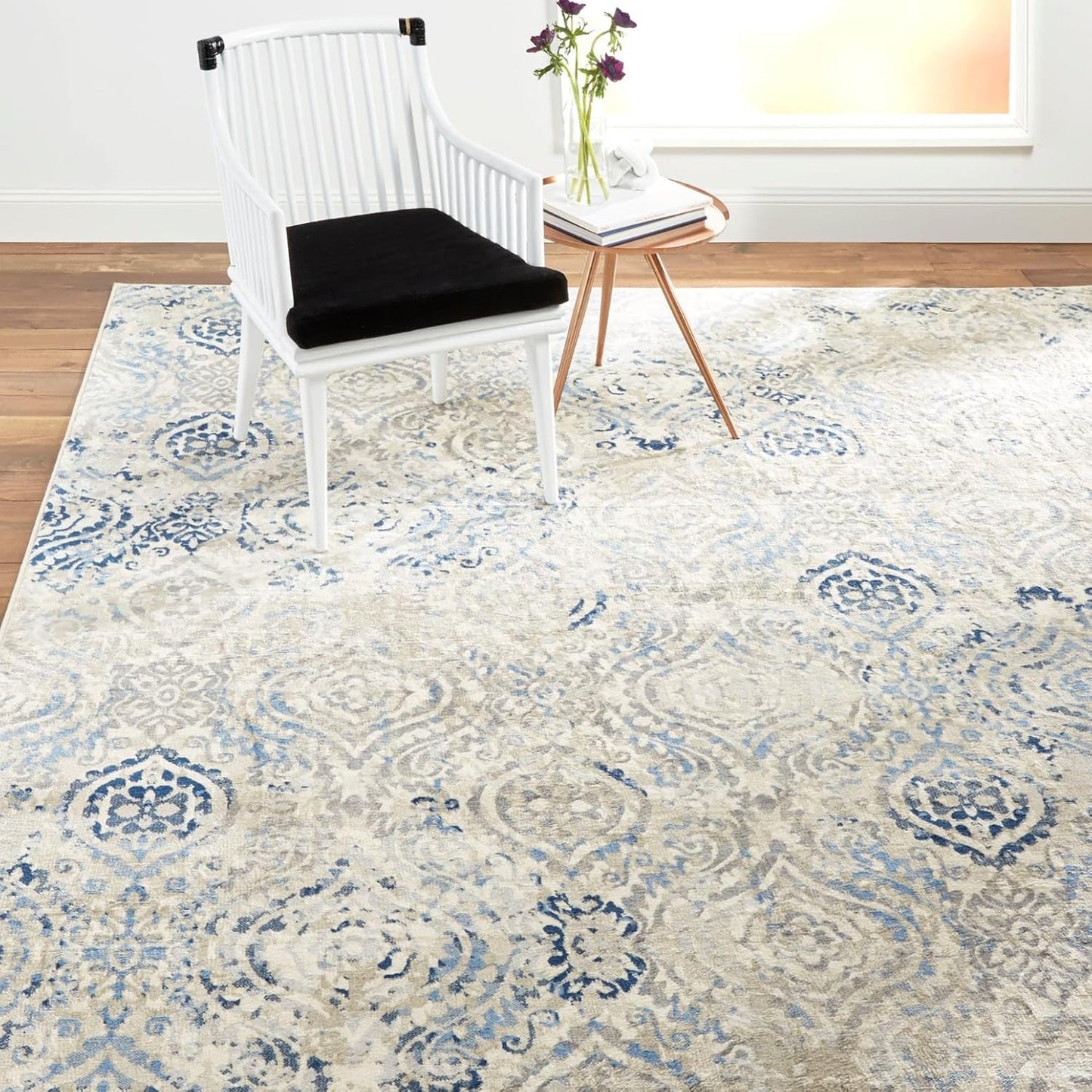 Alfombra de área Melrose Audrey 4x5 marfil/azul