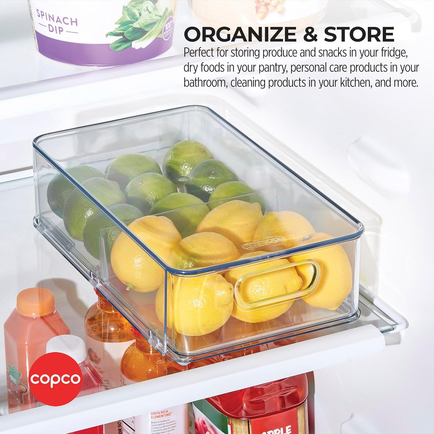 Contenedor apilable refrigerador 19.5x33.2" transparente