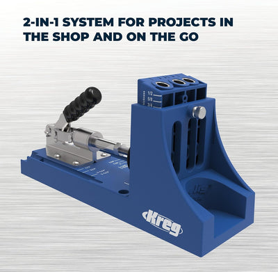 Sistema Kreg K4 con R3 Jig guía perforación y recolección polvo