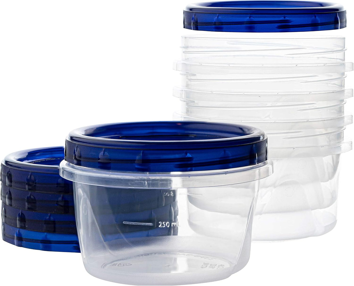 5 Pzas Contenedor Delicatessen 16oz Tapas Azules