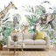 Papel pintado selva tropical con animales para niños 160x108