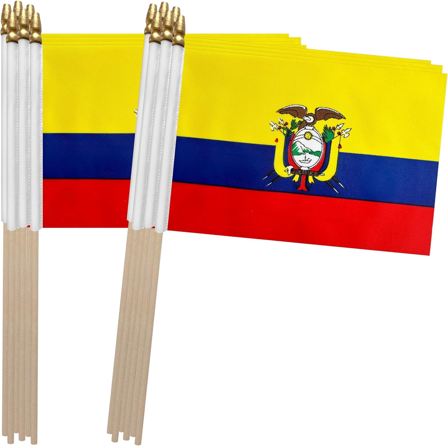 Banderas ecuatorianas 5x8pulg pack 12
