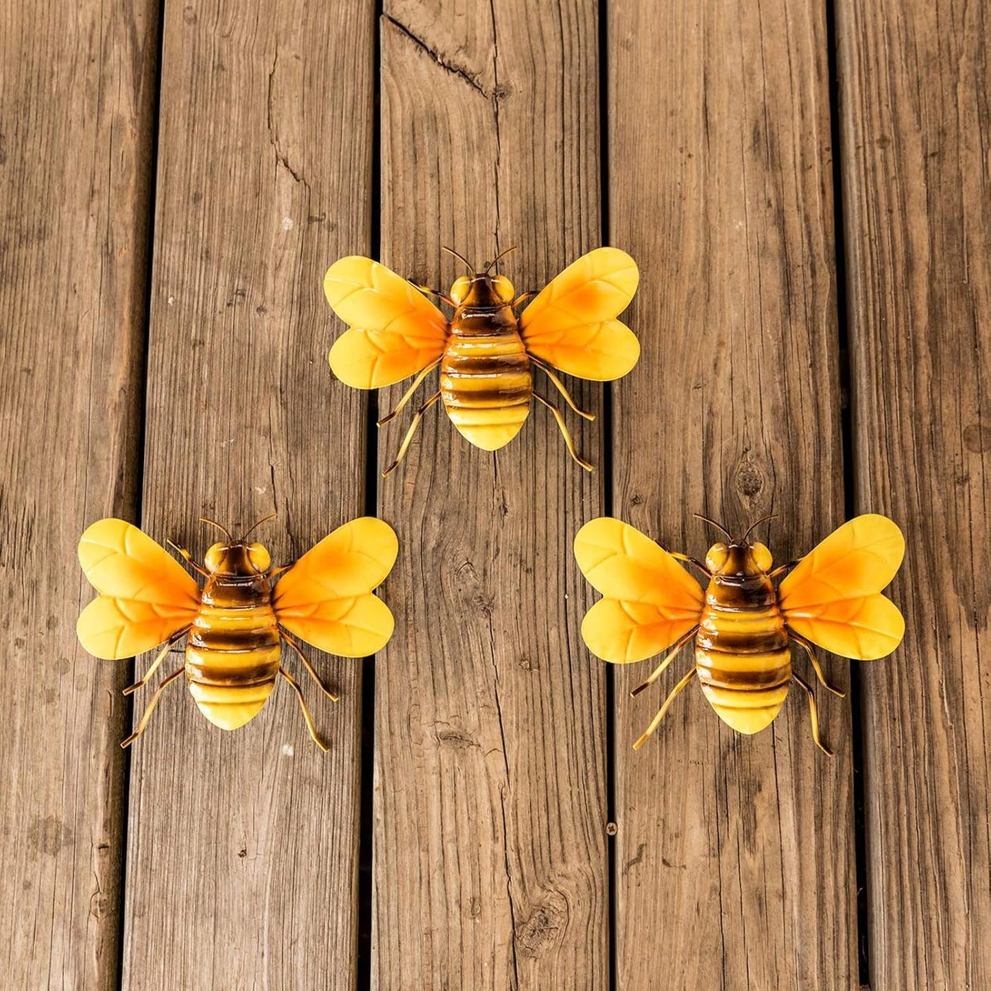 Decoración pared abeja metal exterior 3 pzas