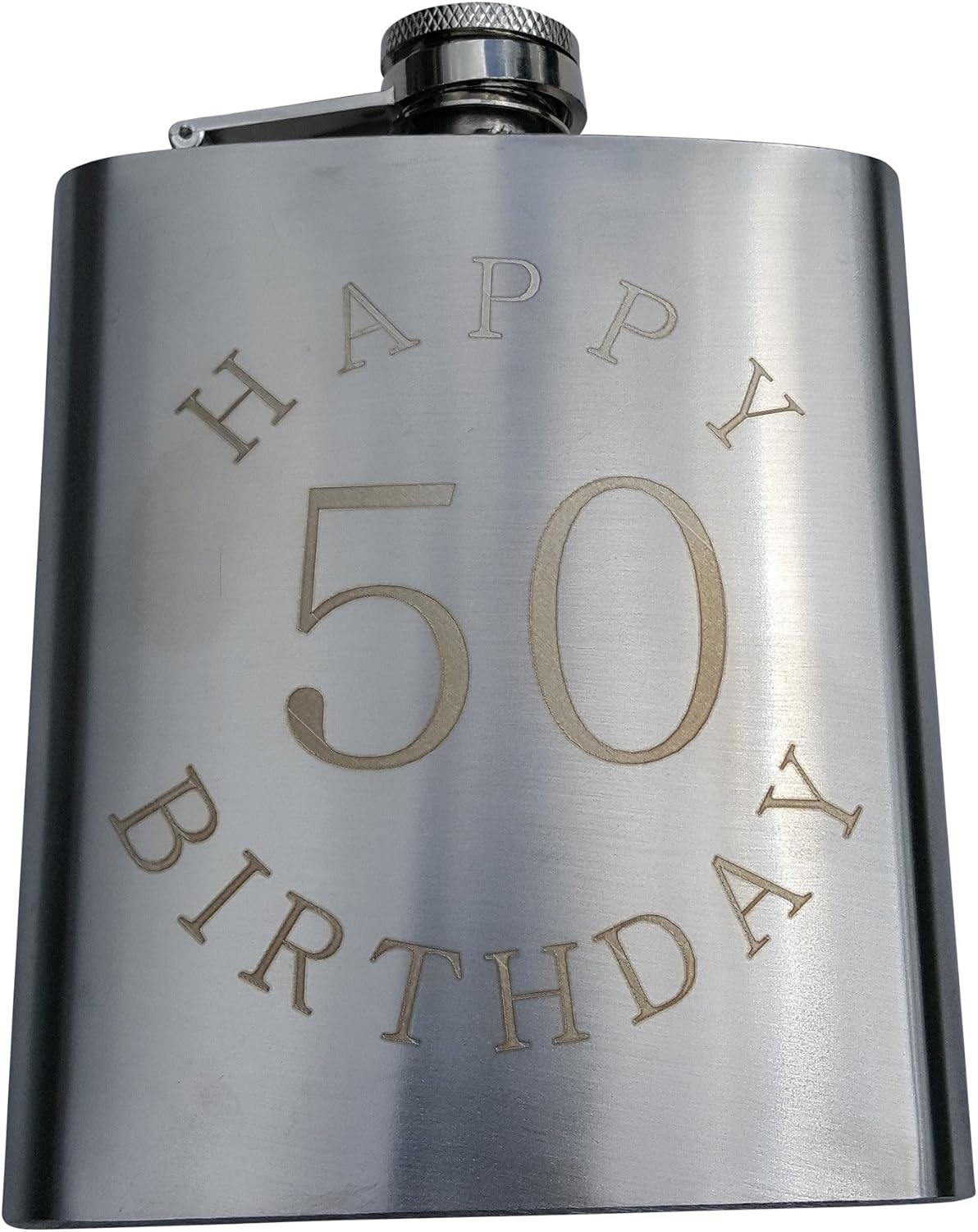 Set 50 cumpleaños frasco 7oz grabado feliz cumpleaños