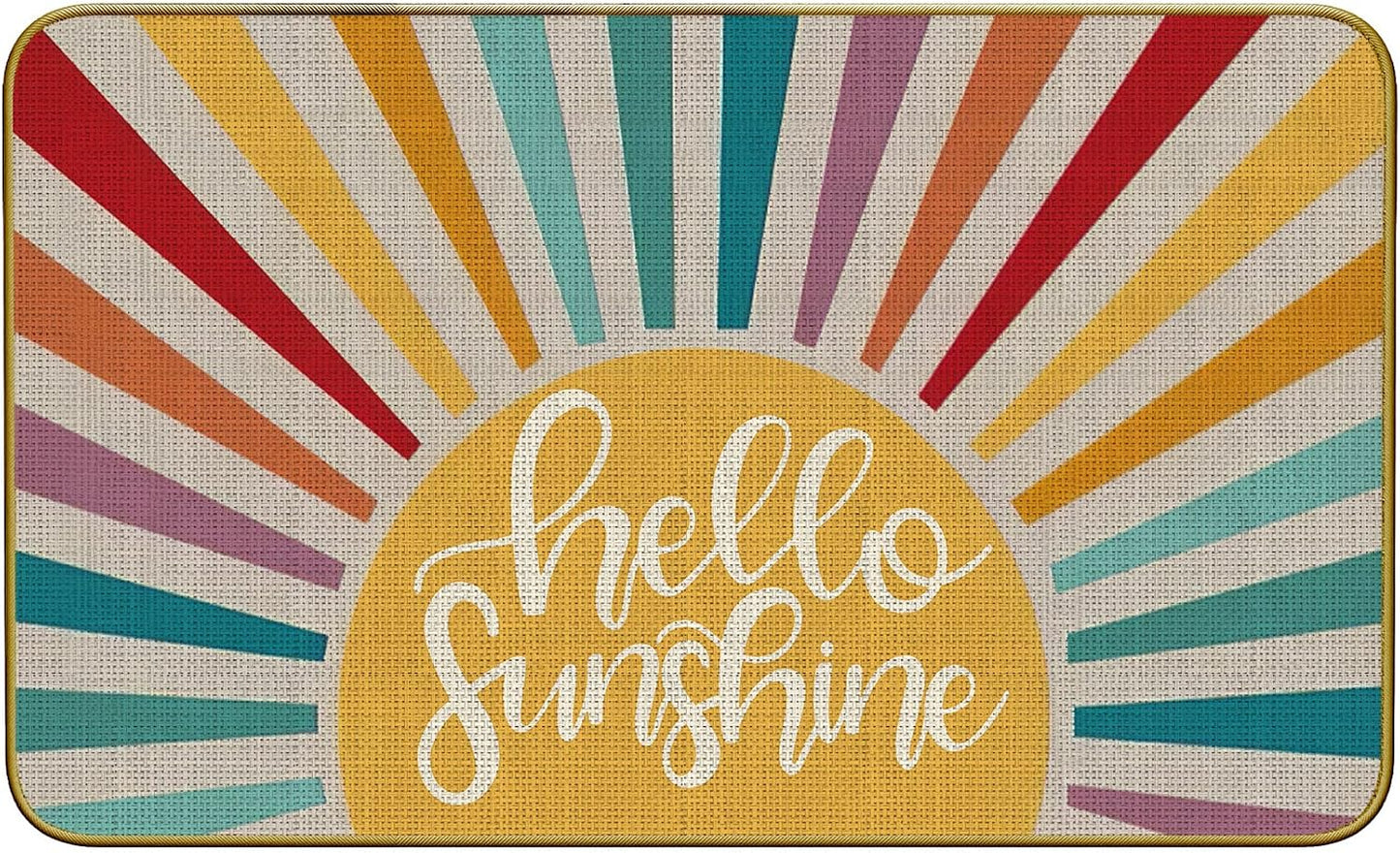 Tapete retro Hello Sunshine 30x17" para entrada y hogar